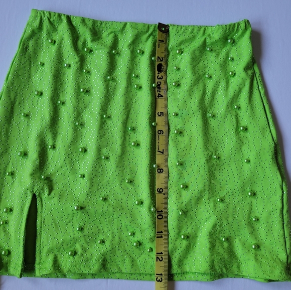 Small Charming Bunny Lime Green Skirt. - Picture 2 of 6